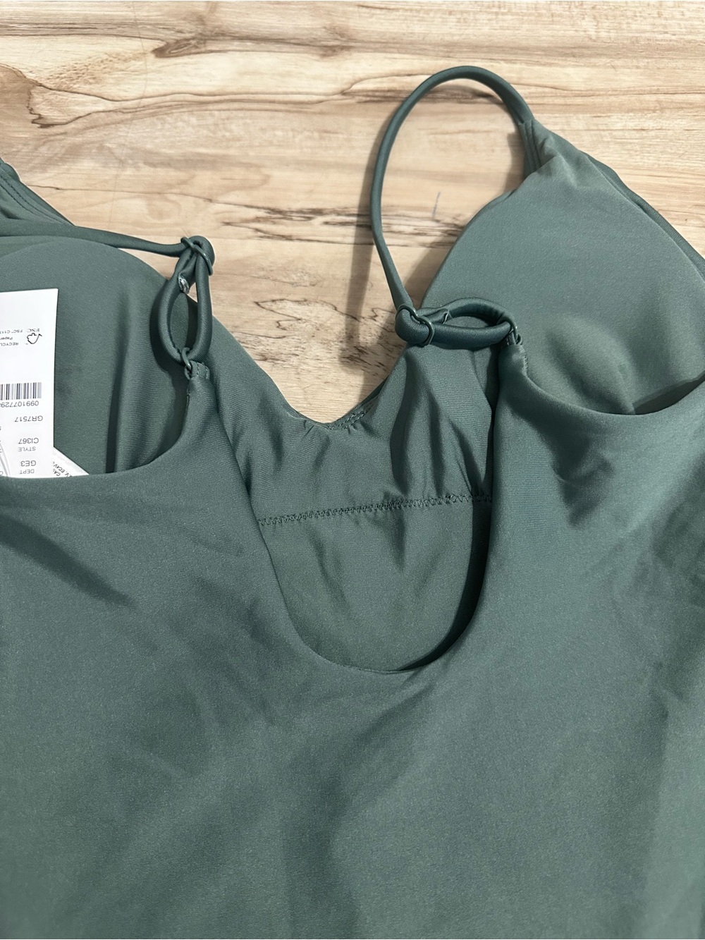 J Crew Simply Sage Green Lana One Piece in Classic Sculpt Womens Size 8 new - Picture 9 of 9